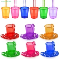 CROSSTRADE 5Pcs Shot Glass on Beaded Necklace, Hanging Colorful Bachelorette Party Shot Glasses, Por