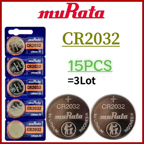15PCS Original MURATA CR2032 CR 2032 3V Lithium Battery For Watch Calculator Clock Remote Control To