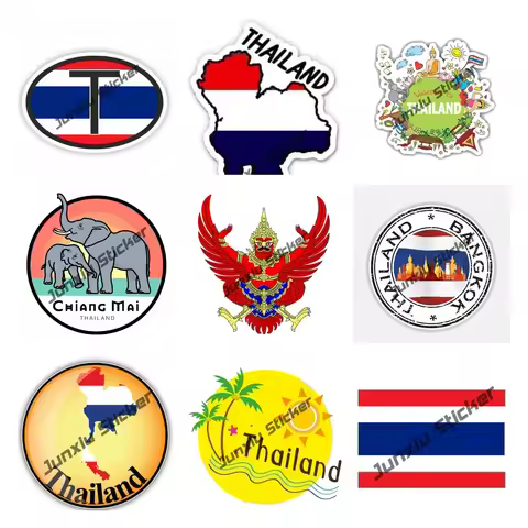 Thailand Flag Decal Creative Stickers Country Code Map Car Accessories Vinyl Glue Sticker Decor 13cm