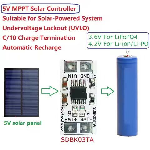 1A 3.7V Li-ion Li-Po / 3.2V LiFePO4 Battery 4.2V 3.6V Charger MPPT Solar Controller Module For Solar