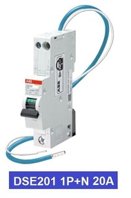 ABB ลูกเซอร์กิตเบรกเกอร์กันไฟดูด กันไฟรั่ว RCBO รุ่น DSE201 1P 30mA 6kA