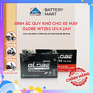 Bình Ắc Quy Khô WTZ5S 12V,4.2Ah/WTD 4V,3.5Ah hiệu GLOBE Cho Xe WAVE RS100/ WAVE RS 110/ AIRBLADE/ EX