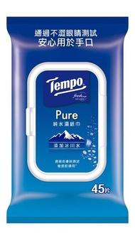 Tempo - 純水濕紙巾 45片裝（藍色）