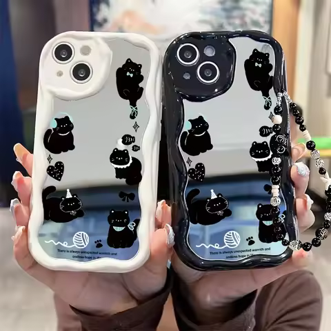 Mirror Cat Case For OPPO Reno 14F 12F 11F 13F 13 14 12 11 A5 Pro A58 A78 A38 A79 A60 Realme C53 C55