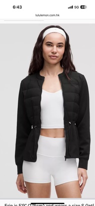Lululemon 女士羽絨黑色外套