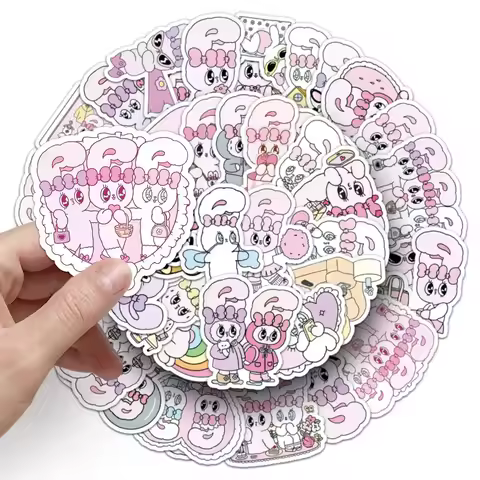 50PCS Esther Bunny Stickers Cartoon PVC Decals Toys DIY Decoration Waterproof Skateboard Luggage Pho