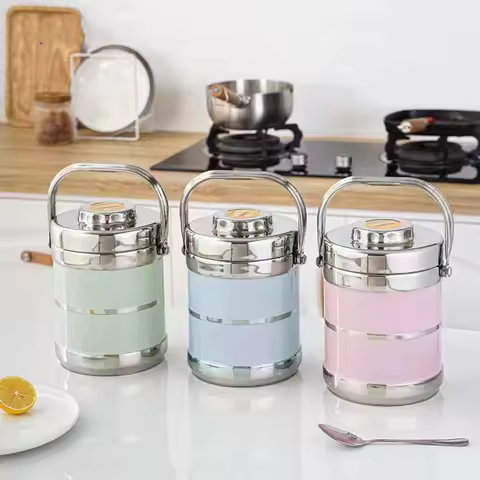 Stainless Steel Lunch Box 1400ML Steel Food Container Multilayer Portable Lunch Box Adult Student Ch