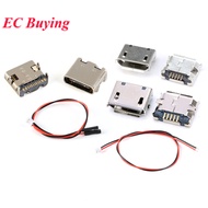 All-Copper Micro USB 5-Pin Socket, USB 3.1 Type-C 16-Pin SMD Connector, PH2.0 to 2.54 DuPont Termina