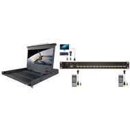 Short Depth - 420mm, 1U Rackmount 15.6" Full HD , with 16 port HDMI KVM switch (Model: CL-1516WHD-S)