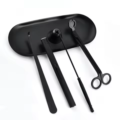 Candle Extinguishing Tool Black Metal Candle Extinguisher Candle Wick Trimming Scissors/hook/candle 