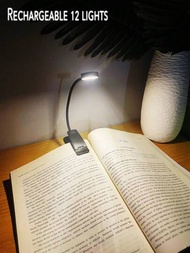 1 件可充電書燈,適合夜間在床上閱讀,檯燈,80 小時運行led 書燈,3 種亮度級別× 4 種色溫,運行時間小型輕量級夾式書本閱讀燈,適合學習,非常適合讀者、書籍愛好者