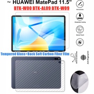 For New 2023 HUAWEI MatePad 11.5" BTK-W00 BTK-AL09 BTK-W09 Tempered Glass Screen Protector +Back Carbon Fiber