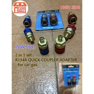 2 Pcs R134a Adapter Car Aircond socket Gas Penyaman Udara Kereta Freon High &amp; Low Quick Connector Coupler Adapter Nuts