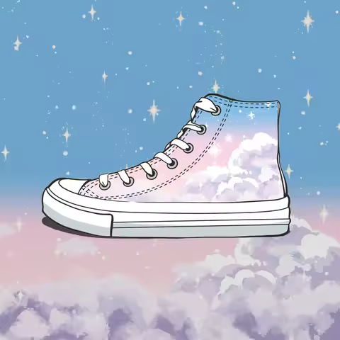 Amy and Michael Trendy Designers Sneakers for Women Lovely Girls Students Starry Sky Hand Painted Ca
