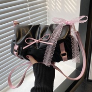 Popular Niche Design Pleated Cloud Makeup Bag Travel Makeup Bag with Bowknot, Large Capacity, Soft L