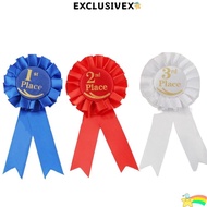EXCLUSIVEX Ribbon Award Set, Recognition Ribbons Blue,Red,White Rosette Ribbon, Honorable Ribbon