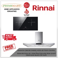 RINNAI RH-C249-SSR CHIMNEY HOOD LED TOUCH CONTROL+RB-7012H-CB 2 ZONE INDUCTION HOB (70CM) SCHOTT CERAN GLASS BUNDLE