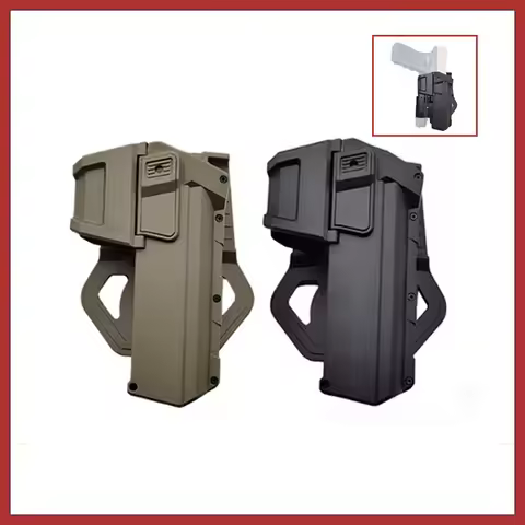 Tactical Gun Holster for Glock 17 with Flashlight or Laser Mounted Right Hand Waist Belt Gun Holster