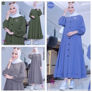 Baju Gamis Midi Jumbo Terbaru Bahan Airflow - Sharena Dress by Shofiya