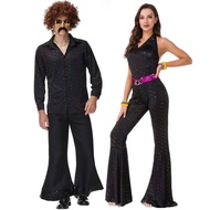 Vintage 70S 80S Men Women Music Festival Retro Disco Clothes Halloween Cosplay Party Hippie Couple Costume Fancy Dress