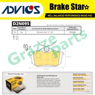 Advics Aisin Brake Star Disc Brake Pad Rear D2N095TE for Proton Waja 1.6 1.8 Volvo S40 2.0
