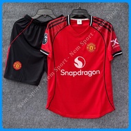 Quần Áo Bóng Đá CLB Manchester MU Màu Đỏ 2025 Chất Vải Thun Mè Cao Cấp