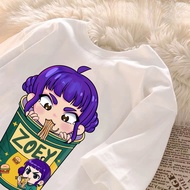 【220G 100%Cotton】SISI Korean Style Kpop Demon hunters ZOEY Short Sleeve T-shirt Loose Tees Women Top