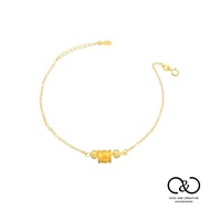 [C & C] Six-Character Prosperity 999 Pure Gold Bracelet _ L-CC-A026