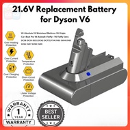 CocoCart SG Dyson V6 Replacement Battery 21.6V Li-ion Battery Vacuum Cleaner DC58 DC59 DC61 DC62 DC7