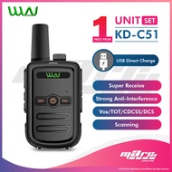 📍MARCDOT📍 WLN KD-C51 Two Way Portable 16 Channel 400-470 MHz 5km Mini Walkie Talkie [1/2 UNIT] - MARC DOT