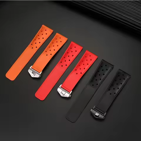 Breathable silicone strap 22mm For TAG Heuer FORMULA 1 racing Carrera Race MONACO rubber watchband 2