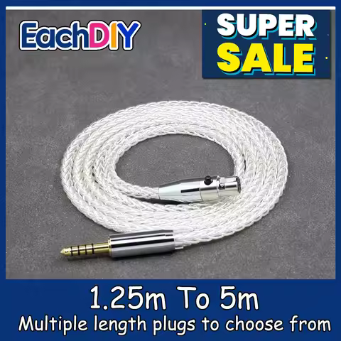 8 Core 99% 7n Pure Silver Palladium Earphone Cable For Beyerdynamic DT1770 DT1990 PRO AKG K181 pro 2