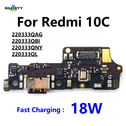 For Xiaomi Redmi 10C USB Charging Connector Board Dock Charger Port Microphone Flex Cable 220333QAG 
