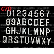 Wholesale Borong 20Pcs Flat JPJ Spec C70, L26 Car Number Alphabet License Plate Standard Font Wordin