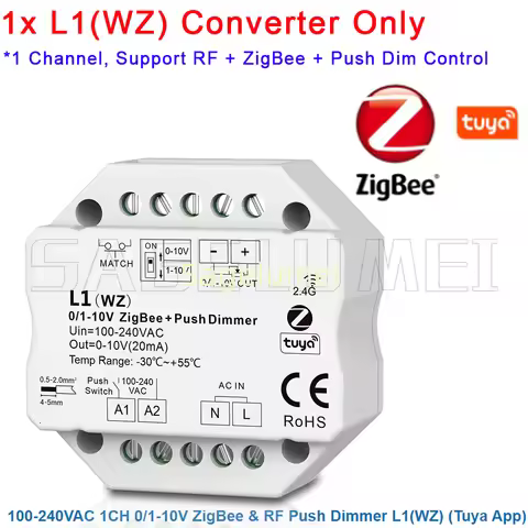 L1 L4-M L2 DL 0/1-10V RF Tuya Smart WiFi Zigbee LED Dimmer Push Smart Life APP Control RF DMX to Sky