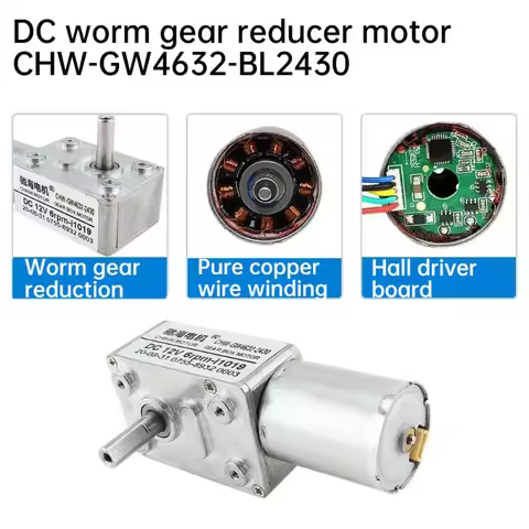 GW4632-BL2430 370 Brushless Silent Right-Angle Turbine Worm Reducer Motor with High Torque