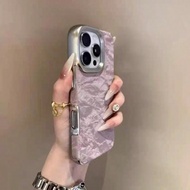 Ốp lưng điện thoại nhung họa tiết núi tuyết thời trang sang trọng cho Lphone 16 15 14 13 12 Pro Max