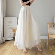 lovito coordinates New Chinese Style National Style White Chiffon Pants Skirt Wide Leg Pants Women's