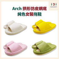 iCi LA VIE - Arch拱形仿皮網底純色女裝拖鞋（M碼/ 38-39）TN-6824｜室內拖鞋｜仿皮拖鞋｜加厚拖鞋｜厚底拖鞋｜抗滑拖鞋｜透氣拖鞋｜拱型拖鞋（淺綠）
