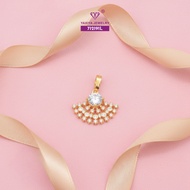 Yaxiya Gold Pendant Fan Solitaire Gemstone 18K Gold Plated Jewelry 417