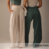 MOVING PEACH Women Loose Pants Cool Feeling UV Protection High-Rise Wide Leg Pants Quick Dry Comfort