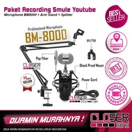 Paket recording smule mic condenser BM-8000 Original TAFFWARE Full Set