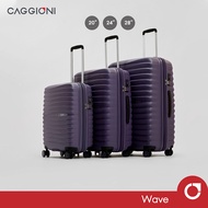 CAGGIONI กระเป๋าเดินทาง รุ่นเวฟ (Wave) C23061 - สีม่วง [20นิ้ว/24นิ้ว/28นิ้ว]  วัสดุPP 100% 4 ล้อ ล้