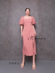 (NEWspecialPrice)​ (นางแบบ​ใส่​ชุด​ขาย)​ v2 CEO​ Femme Risa Square​ Dress​ สวยหวานสมาร์ท​ เดรสคอเหลี