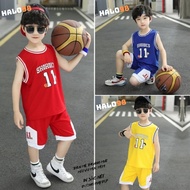 KHUYẾN MÃI + Combo 3 Bộ đồ bóng rổ trẻ em Bộ đồ ba lỗ mùa hè thể thao Bộ quần áo bóng đá trẻ em HALO