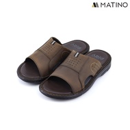 MATINO PLAY รองเท้าแตะชายหนังแท้ รุ่น MC/T 52061 - BLACK/BROWN