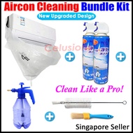 Aircon Cleaner Bundle★Air Con Conditioner Servicing Cleaning Water Washing Bag★Foam Spray Bottle