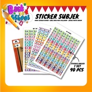 Stiker Subjek Buku Sekolah Rendah Sticker Subject Label Buku Mata Pelajaran Jadual Waktu Harian