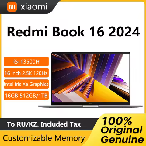 2024 Xiaomi Redmi Book 16 Laptop 16 Inch 2.5K 120Hz Display Screen Netbook i5-13500H 16GB 512GB Inte