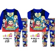 BEYBLADE Ailubee pyjamas / sleepwear cotton boy kids short long sleeves A1118 | Baju Tidur budak lel